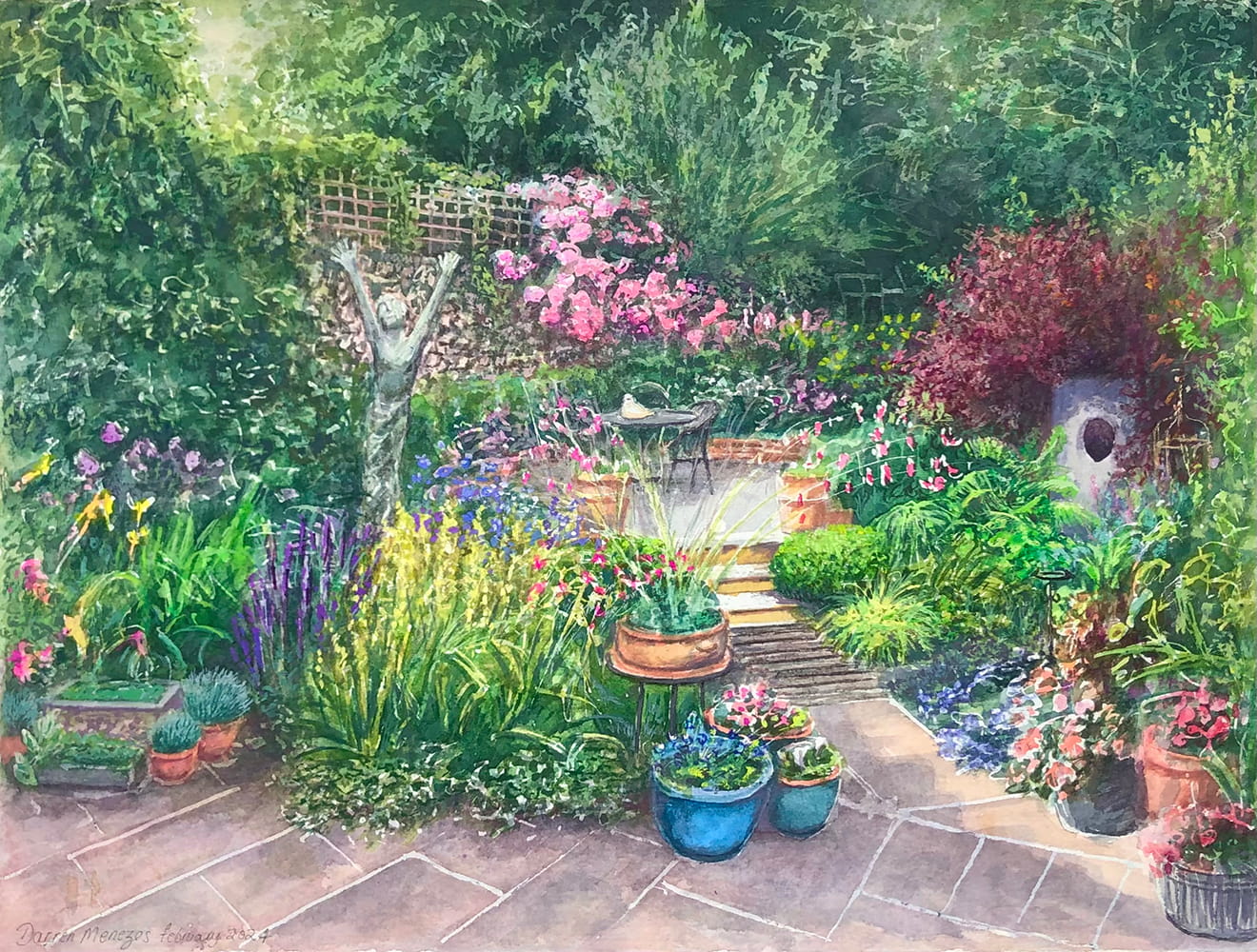 Botanical art Illustration watercolour garden design