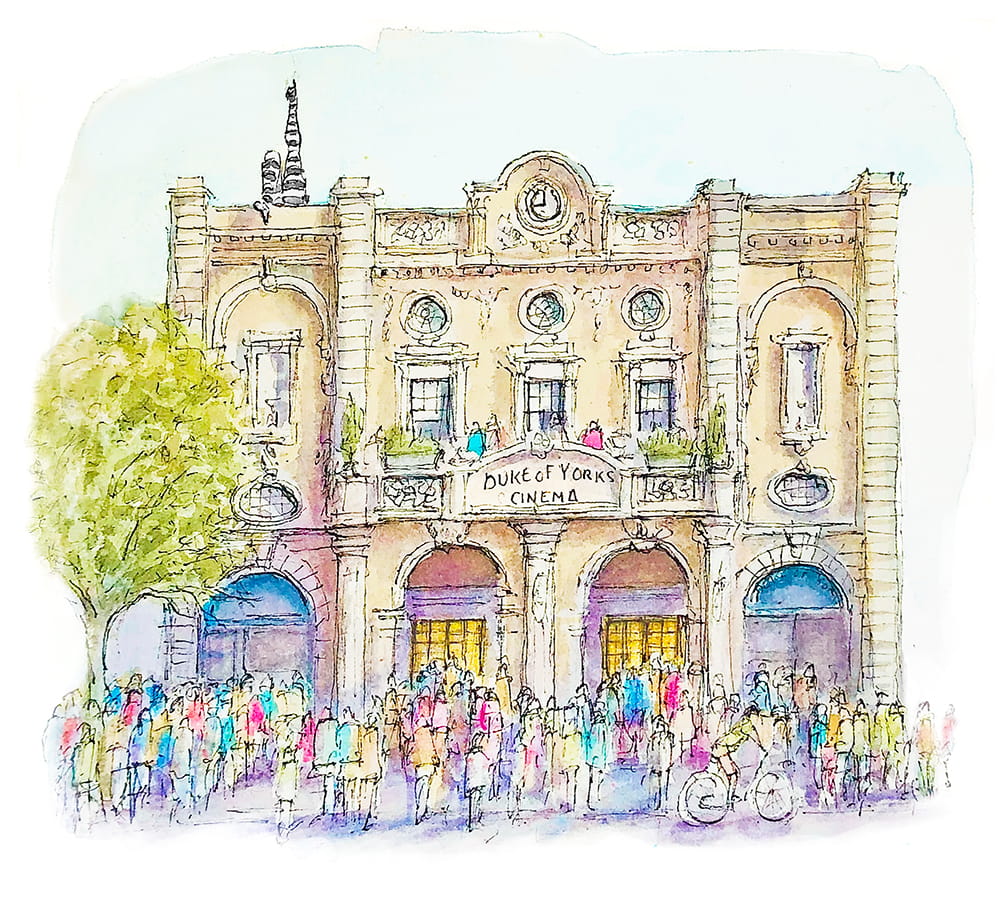 building illustration house portrait theatre